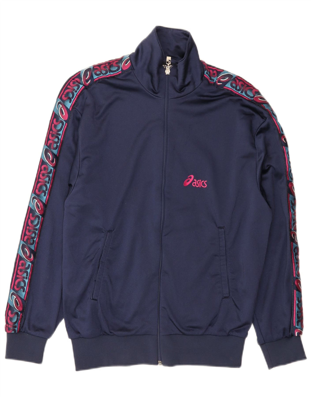 Jachetă de top pentru trening cu grafică Asics pentru bărbați IT 46, albastru marin mic, color block
