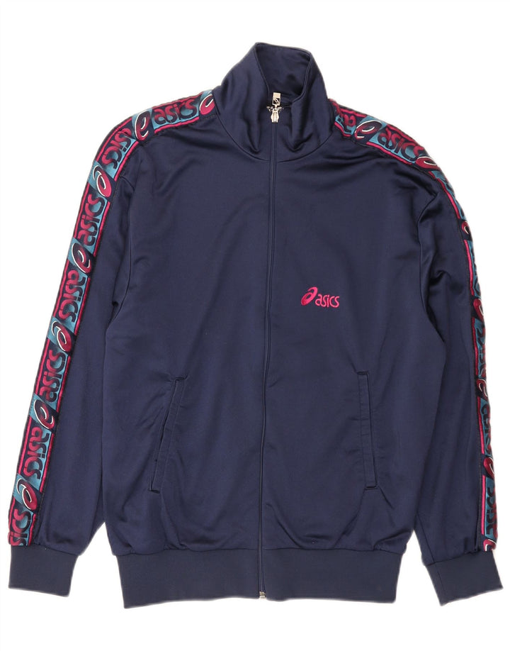 Jachetă de top pentru trening cu grafică Asics pentru bărbați IT 46, albastru marin mic, color block
