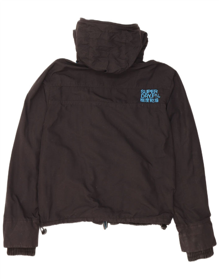 Jachetă de vânt cu glugă Superdry pentru bărbați, UK 38, nailon mediu negru