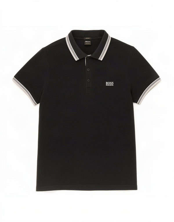 Cămașă polo Hugo Boss pentru bărbați, bumbac negru mare