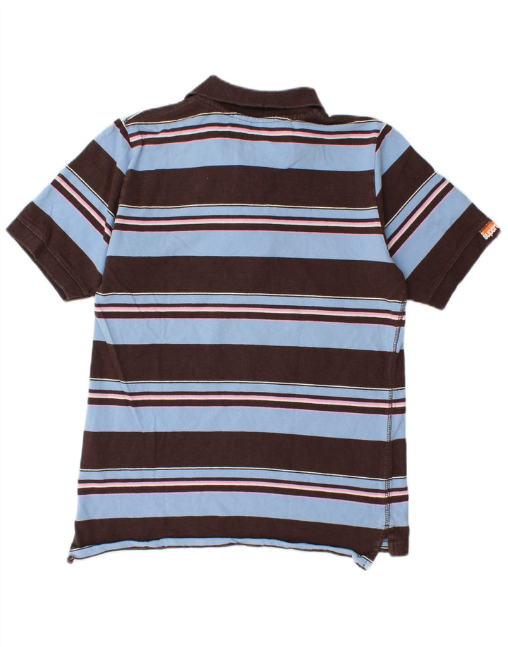 Tricou polo pentru bărbați Superdry, bumbac cu dungi maro mici