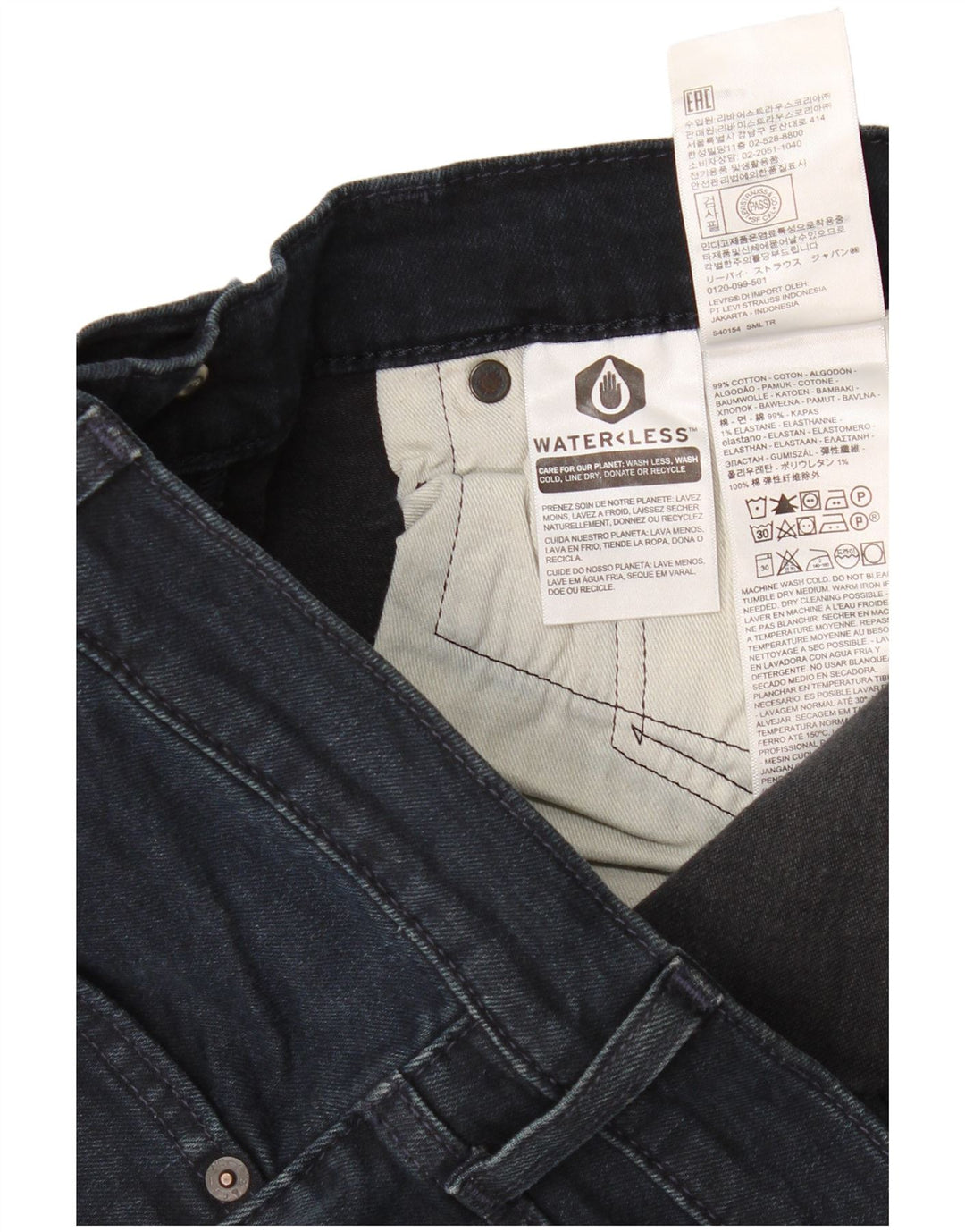 Blugi slim pentru bărbați Levi's W38 L30 bumbac bleumarin