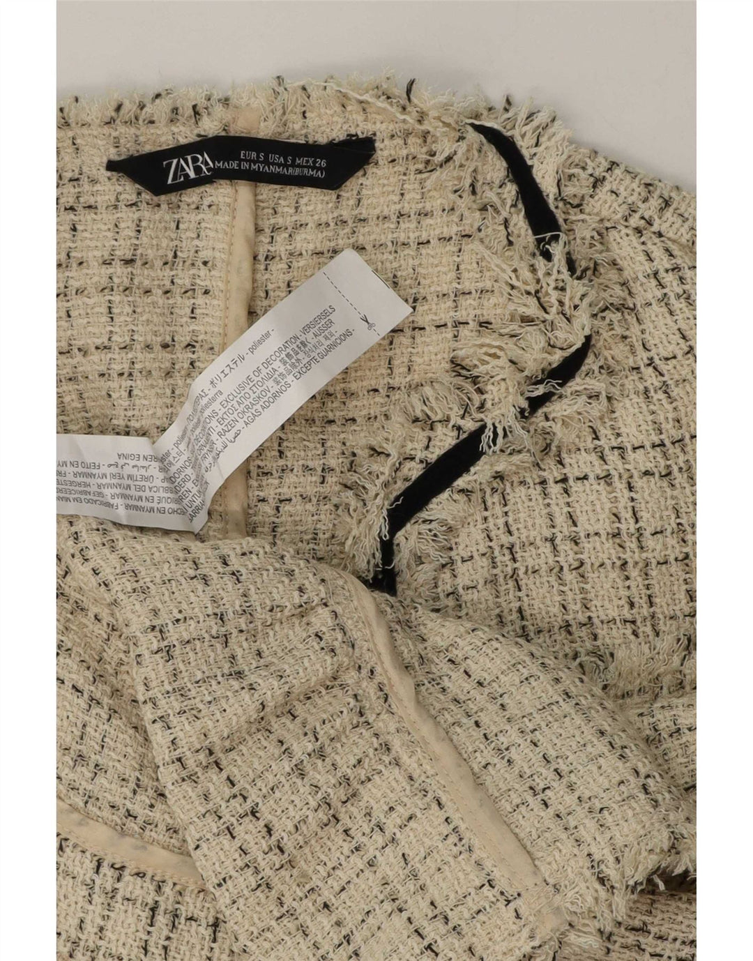 Jachetă Blazer deschisă pentru femei Zara UK 10 Mic, bej, din poliester