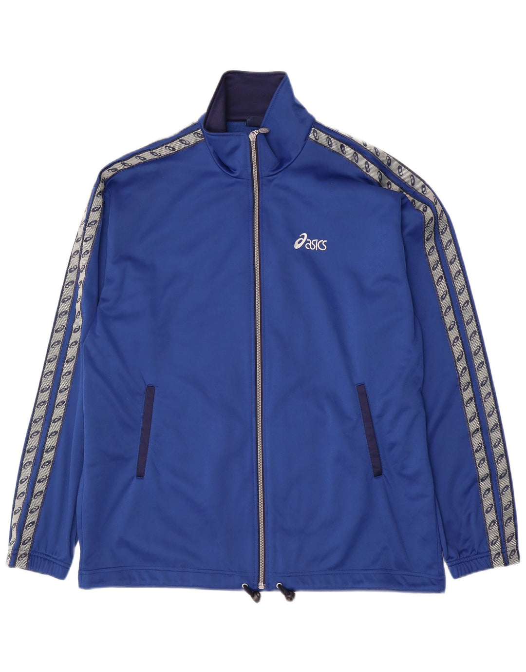 Jachetă de top pentru trening grafic Asics pentru bărbați XL, albastru, poliester color bloc