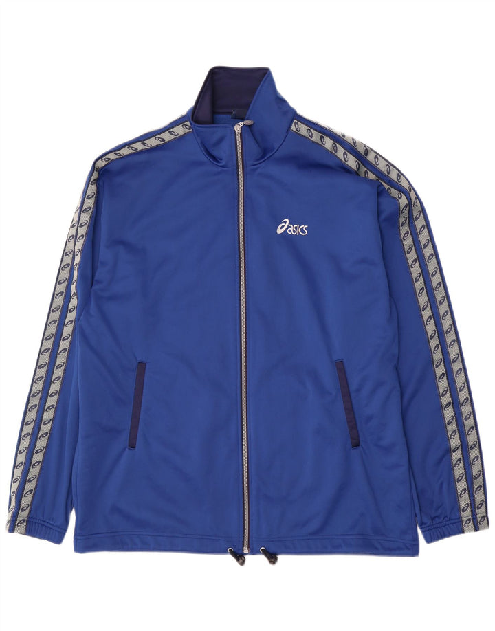 Jachetă de top pentru trening grafic Asics pentru bărbați XL, albastru, poliester color bloc