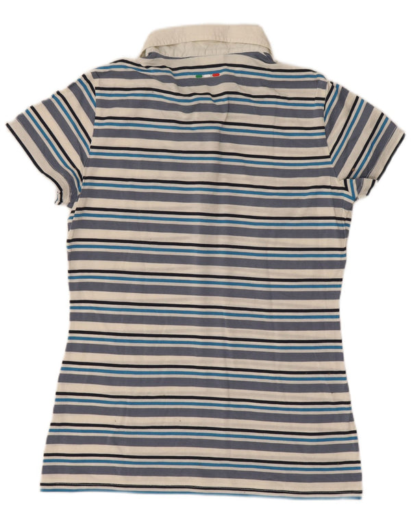 Tricou polo Fila pentru femei UK 12 Medium Blue Striped