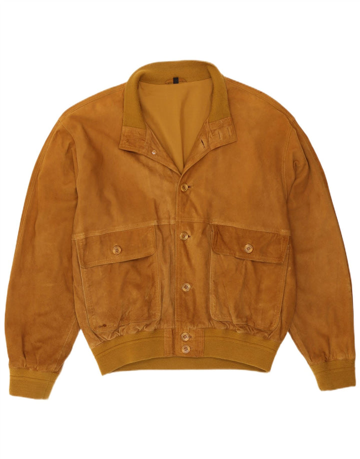 Bomber vintage pentru bărbați din piele intoarsa IT 52 XL din piele bej