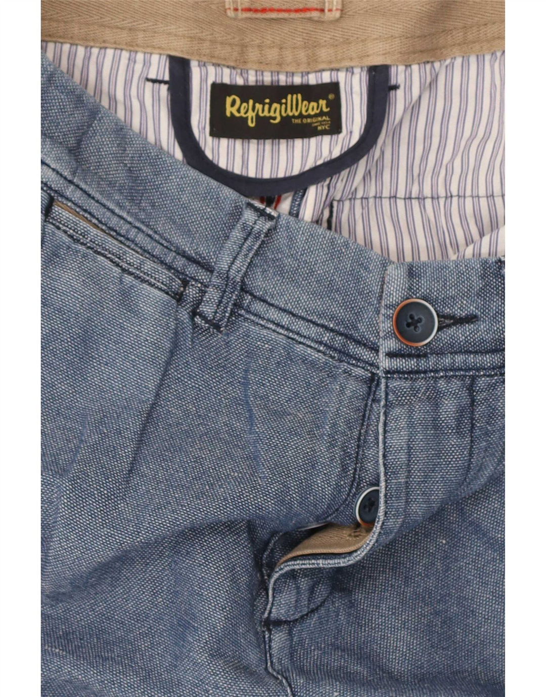 Pantaloni scurți chino regulați pentru femei Refrigiwear W30, bumbac albastru mediu