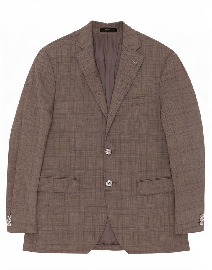 Massimo Dutti Jachetă pentru bărbați cu 2 nasturi UE 46 Lână mică, gri cu picior de gală
