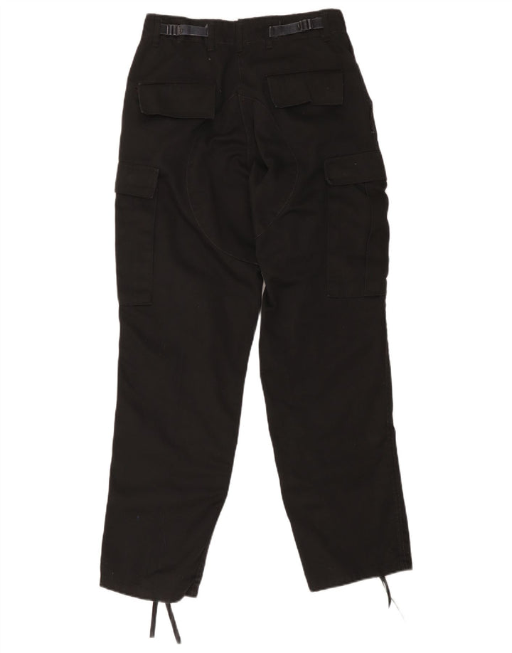 Pantaloni cargo obișnuiți pentru femei vintage, mici, W28 L30, bumbac negru