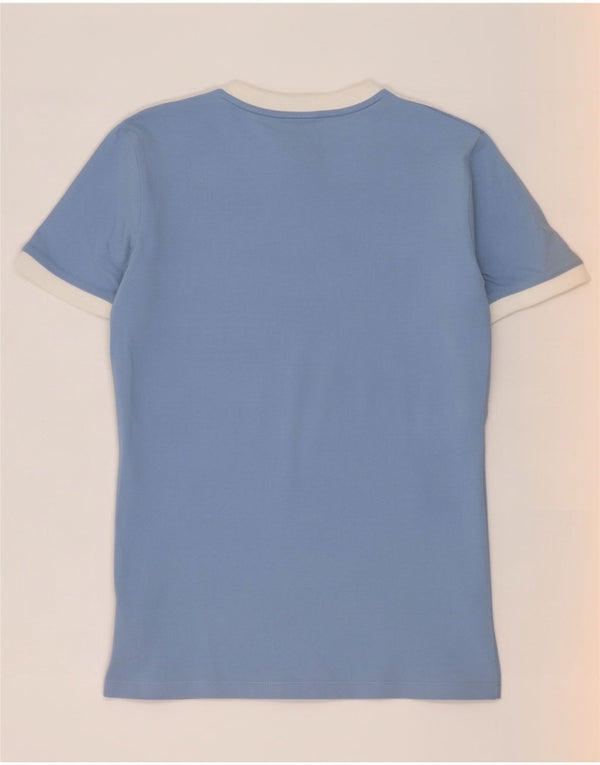 Adidas Womens T-Shirt Top UK 8 Small Blue Cotton