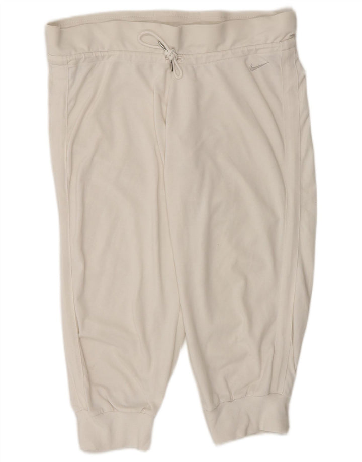 Pantaloni de trening Capri pentru femei Nike Pantaloni de jogging UK 14 Medium White