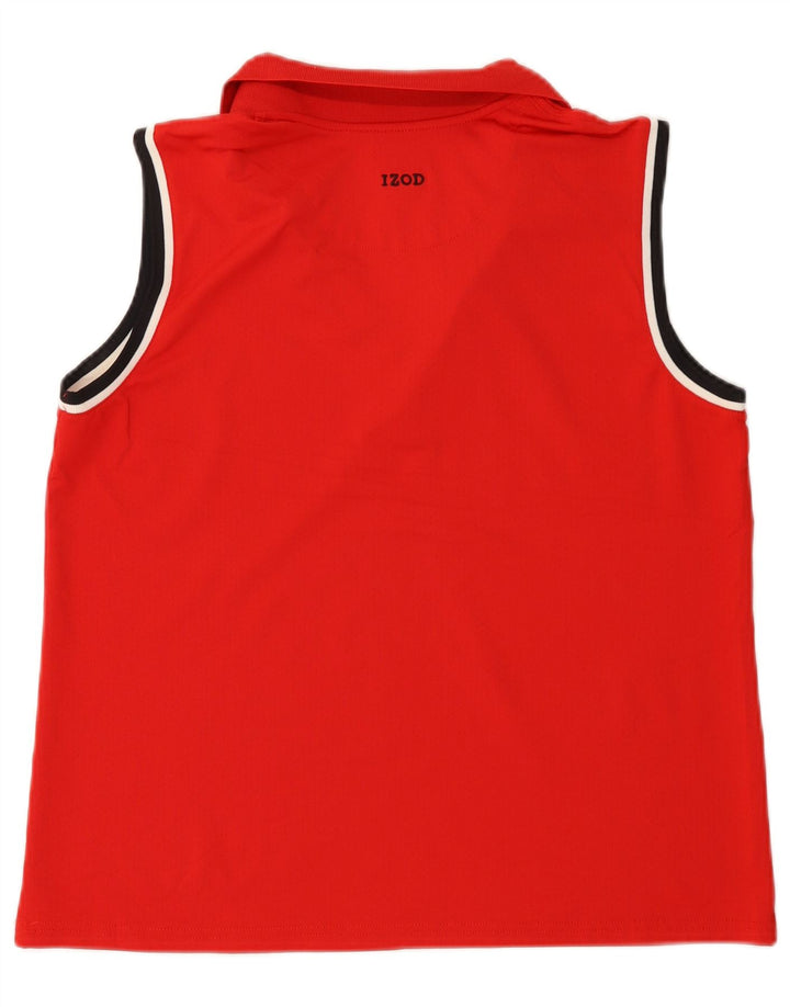 IZOD Tricou polo fără mâneci pentru femei UK 18 XL Poliester roșu