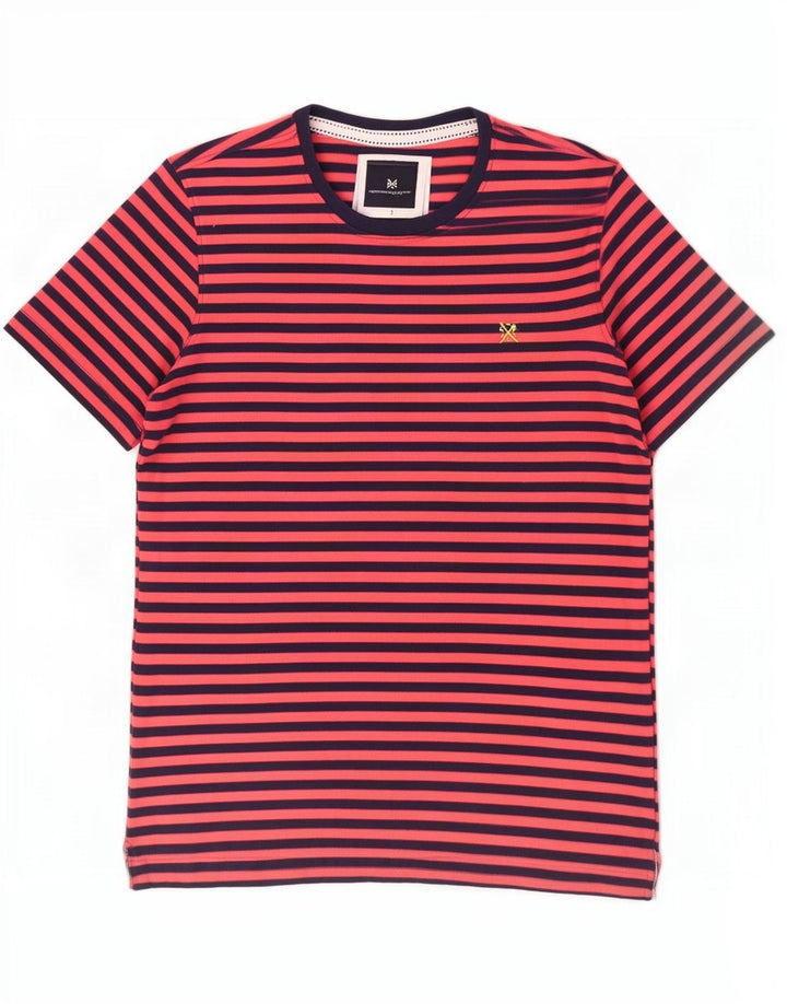 Crew Clothing Tricou pentru bărbați Top Bumbac cu dungi roșii medii