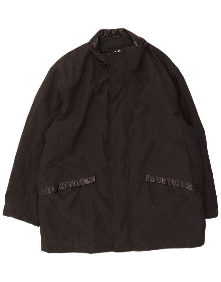 Palton pentru bărbați Hugo Boss EU 52 XL negru policlorid