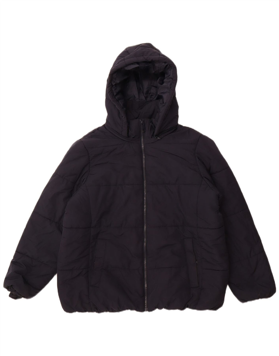 Jachetă căptușită cu glugă pentru femei Marks & Spencer UK 18 XL bleumarin poliester