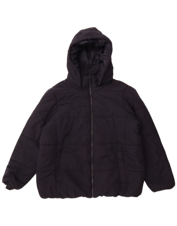 Jachetă căptușită cu glugă pentru femei Marks & Spencer UK 18 XL bleumarin poliester