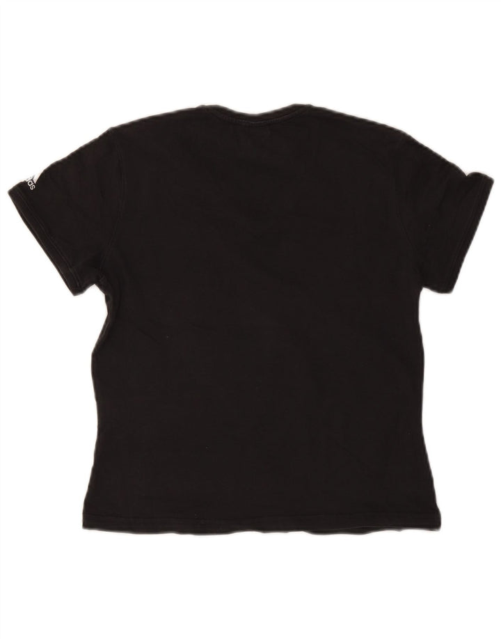 Tricou ADIDAS Crop Graphic Top UK 14 Bumbac mediu negru