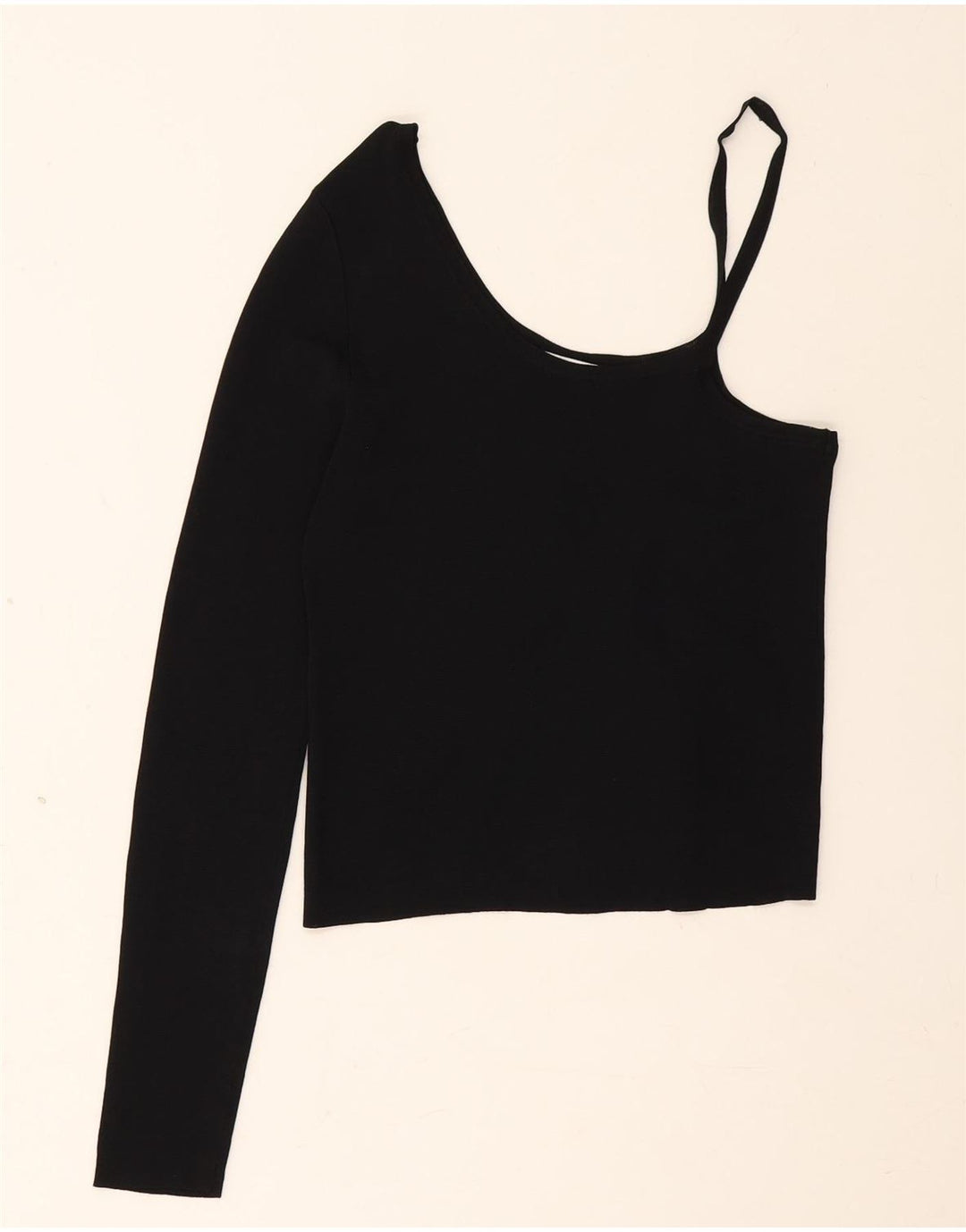 Top Crop One Shoulder pentru femei Zara UK 8 Small Black