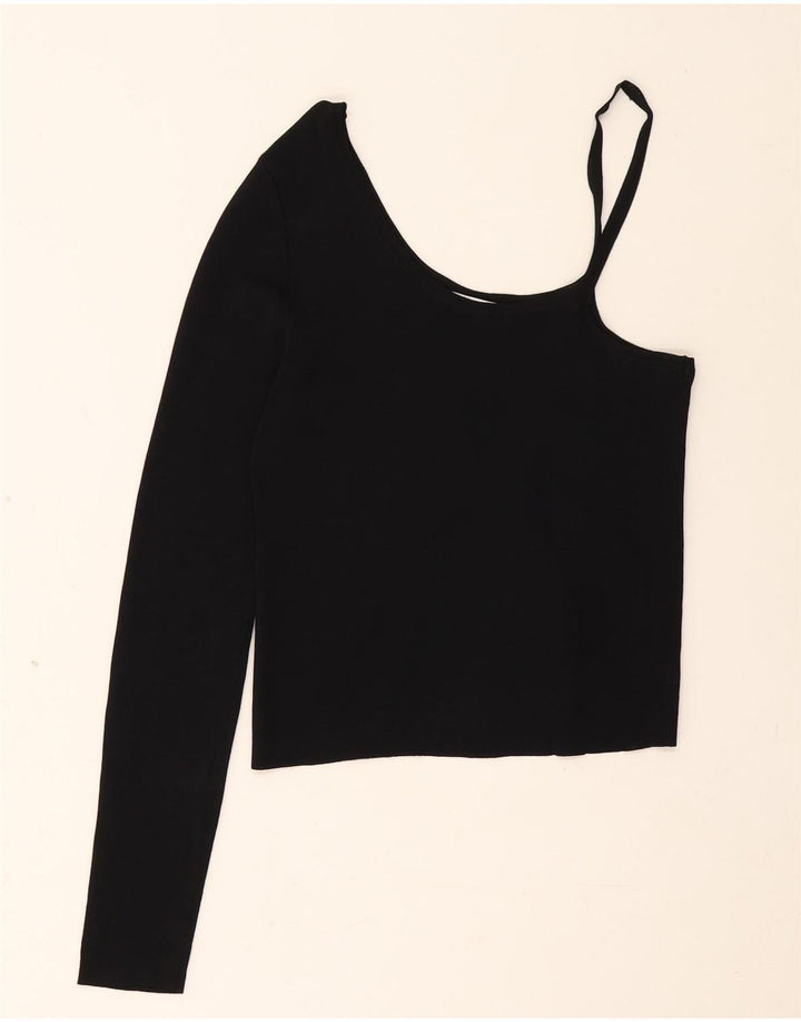 Top Crop One Shoulder pentru femei Zara UK 8 Small Black
