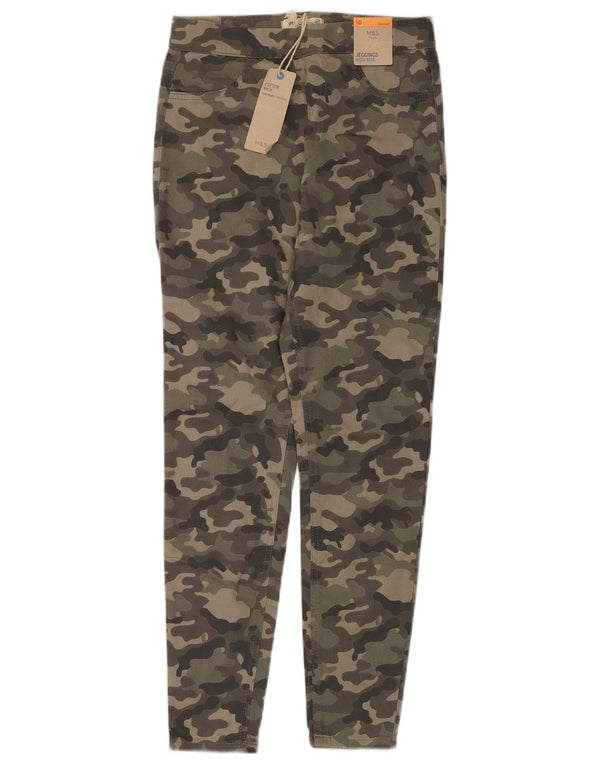 Marks & Spencer Pantaloni pentru femei cu talie înaltă UK 10 Small W28 L28 Khaki