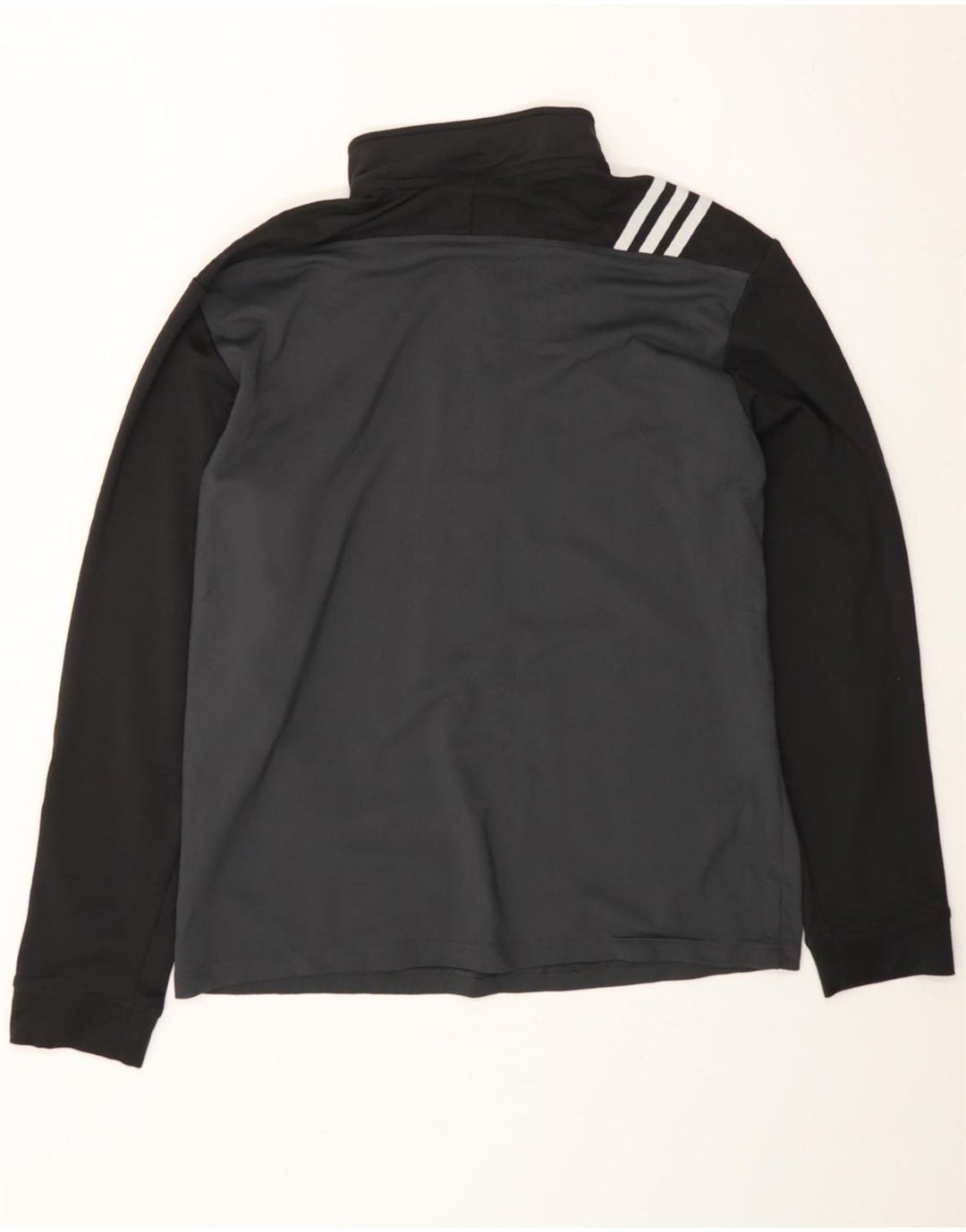 ADIDAS Mens Zip Neck Pullover Tracksuit Top Medium Grey Colourblock Vintage Adidas and Second-Hand Adidas from Messina Hembry 