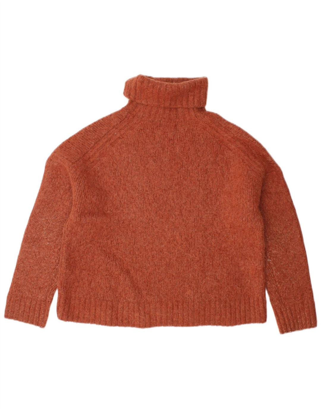 SUPERDRY Pulover crop cu gât rulat pentru femei UK 12 Maro mediu