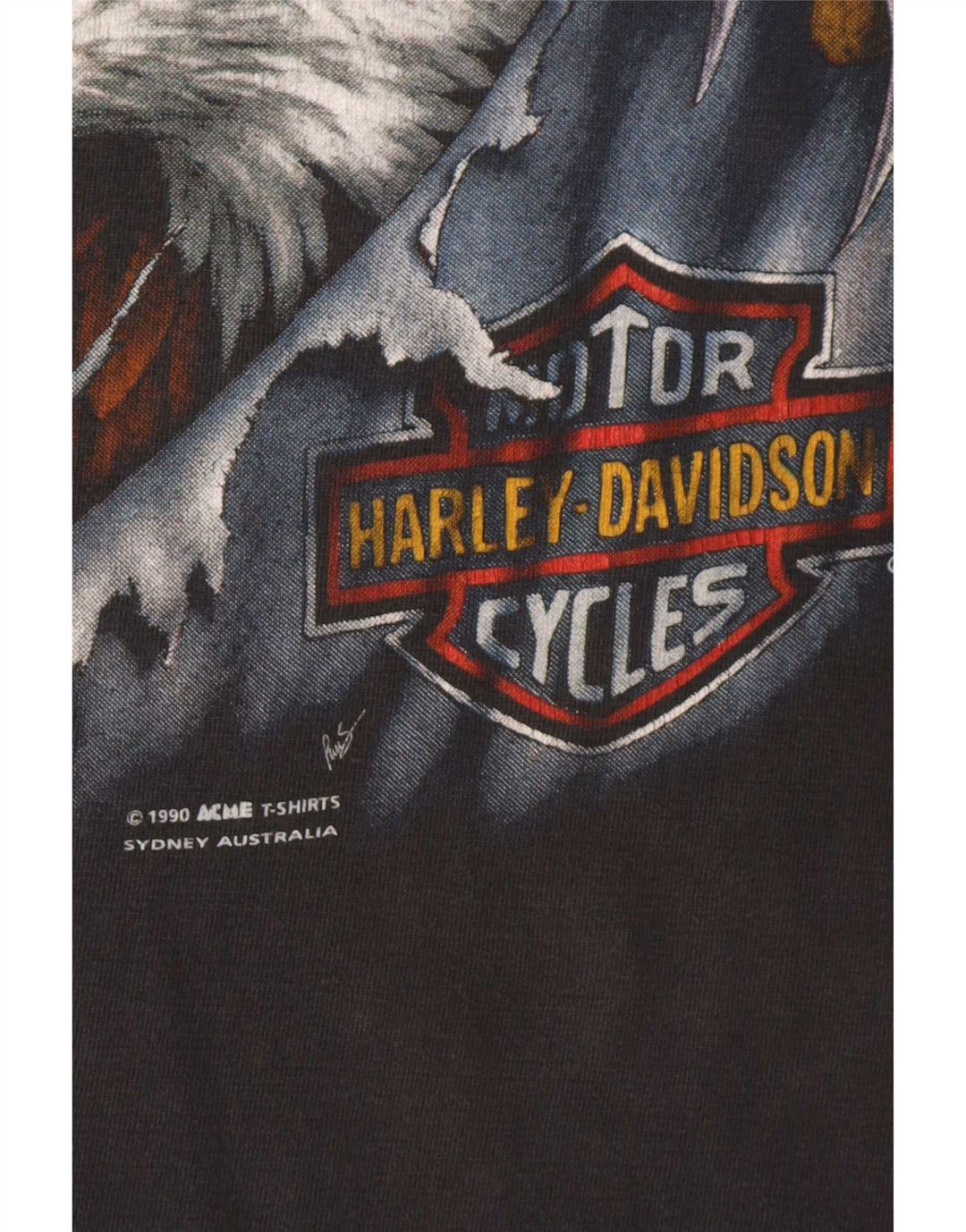 Tricou grafic Harley Davidson pentru bărbați 1990 Top motocicletă din bumbac gri mediu