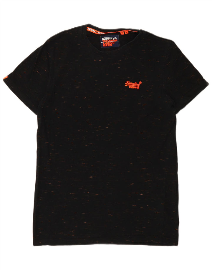 Tricou Superdry pentru bărbați Top mediu negru bumbac cu pete