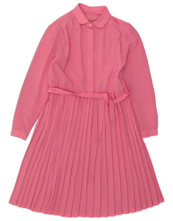 Rochie A-Line Vintage pentru femei cu mâneci lungi UK 10 Mic roz