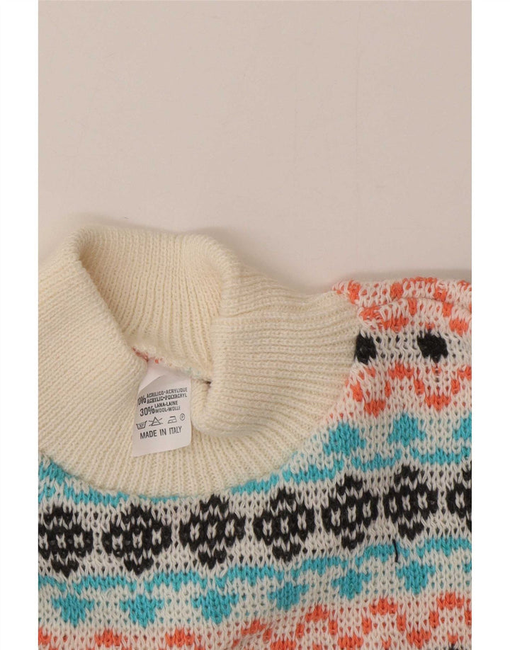 Pulover Vintage pentru bărbați cu gât țestoasă, mijlociu, multicolor, Fair Isle
