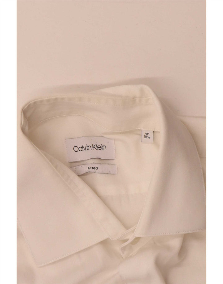 Cămașă pentru bărbați Calvin Klein Jeans Mărimea 40 15 3/4 Mediu Alb Clasic