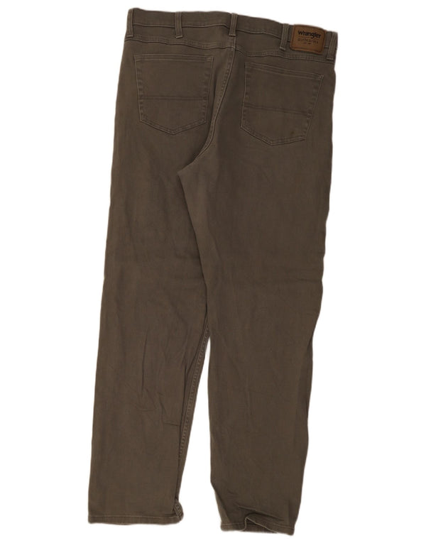 Pantaloni casual drepti pentru bărbați Wrangler W37 L32 bumbac kaki
