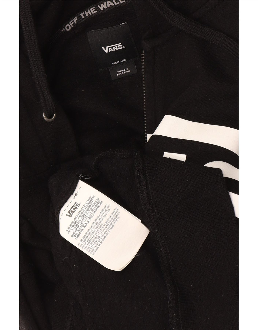 Pulover Vans Graphic Zip pentru bărbați, bumbac mediu negru