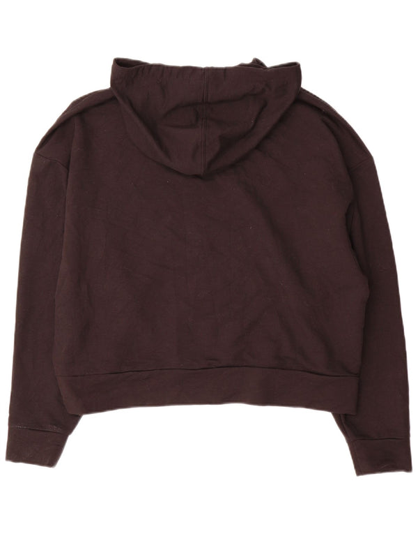 Puma Crop Hoodie Jumper pentru femei UK 16 Large Black