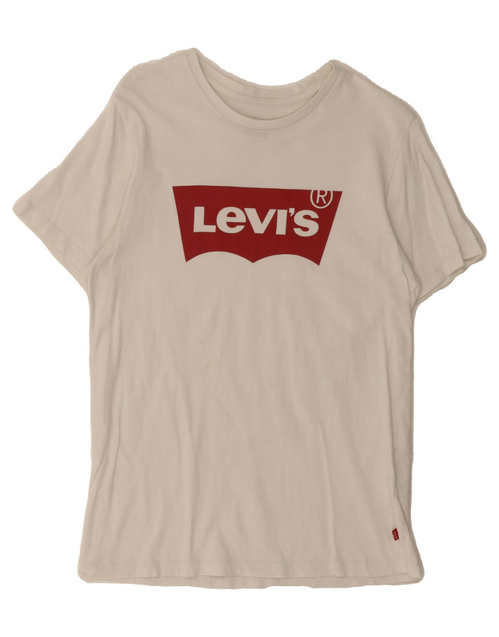 LEVI'S Mens Graphic T-Shirt Top Small White Cotton Vintage Levi's and Second-Hand Levi's from Messina Hembry 