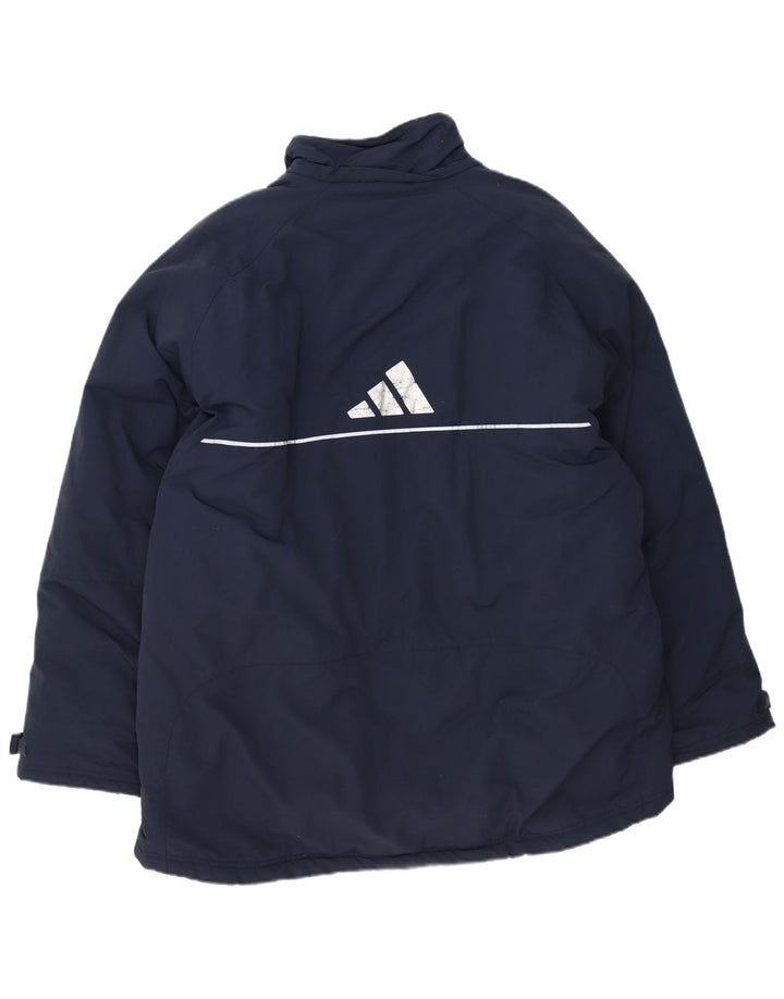 Jachetă căptușită cu grafică Adidas pentru bărbați UK 42 XL poliester bleumarin