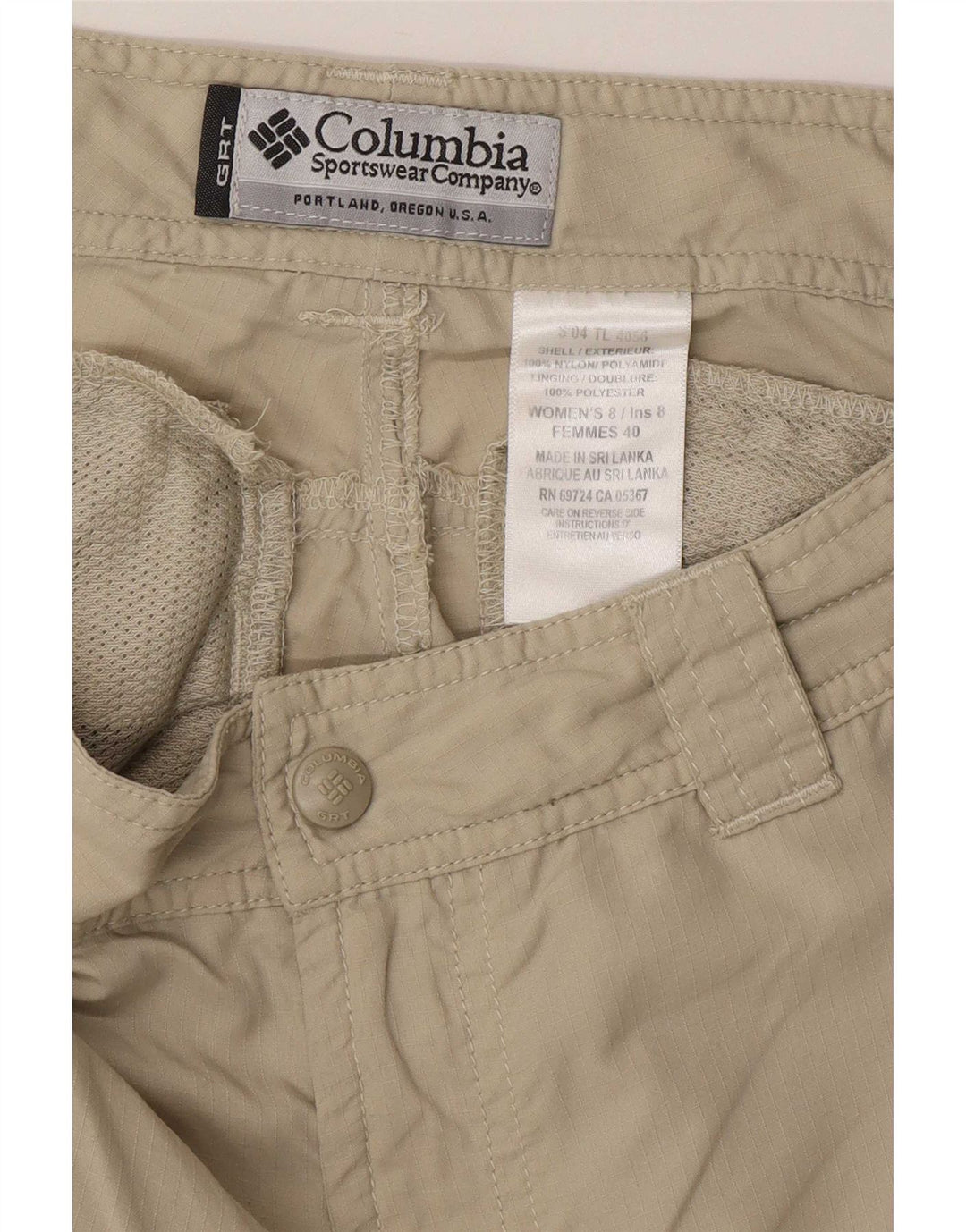 Pantaloni scurți cargo Columbia pentru femei US 8 Medium W30 Bej Nylon