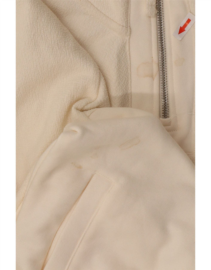 Pulover pentru bărbați Zara, cu fermoar, cu gât, poliester alb