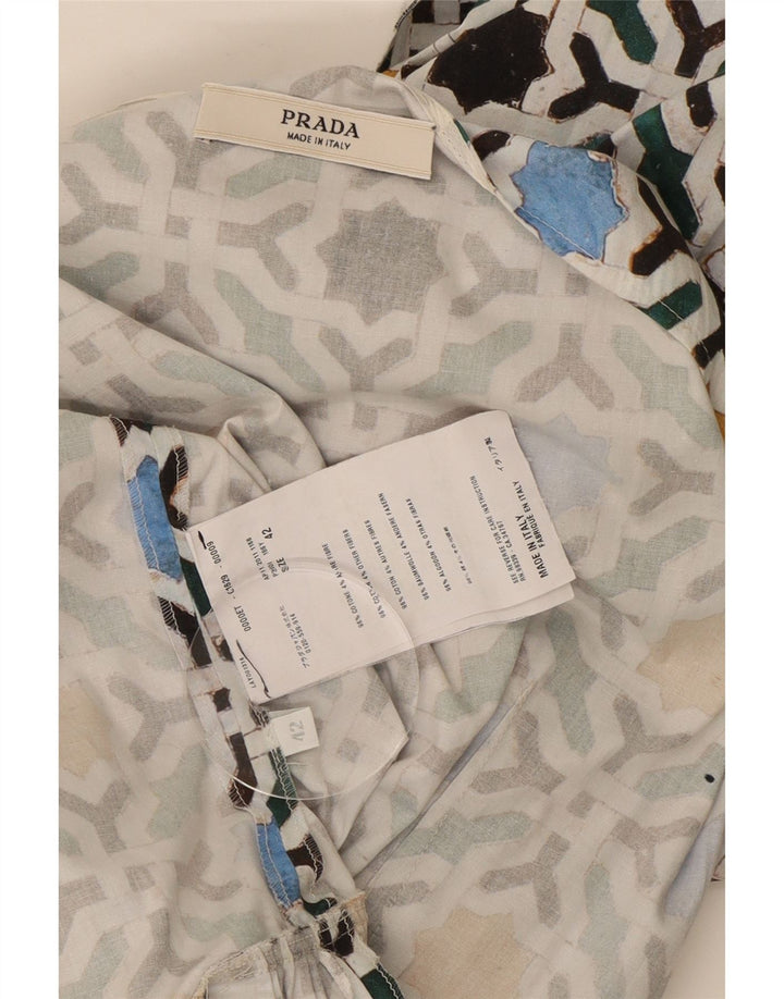 Rochie de soare Prada pentru femei IT 42 Medium Multicolor Geometric Bumbac
