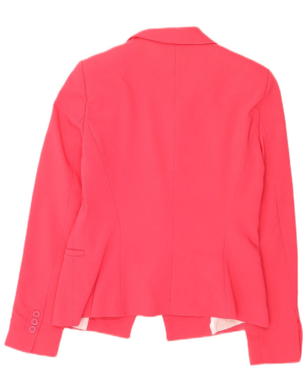 Blazer pentru femei Zara cu 1 nasture UK 12 Poliester roz mediu