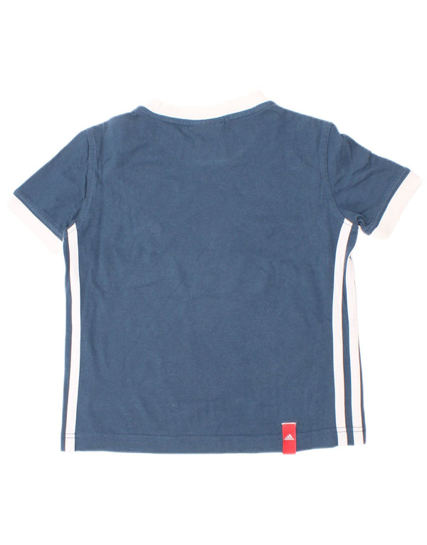 Tricou pentru băieți Adidas Top 4-5 ani, albastru, bumbac color bloc
