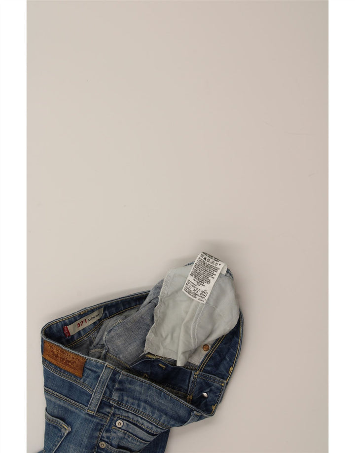 LEVI'S Womens 571 Slim Jeans W28 L27 Blue Cotton Vintage Levi's and Second-Hand Levi's from Messina Hembry 