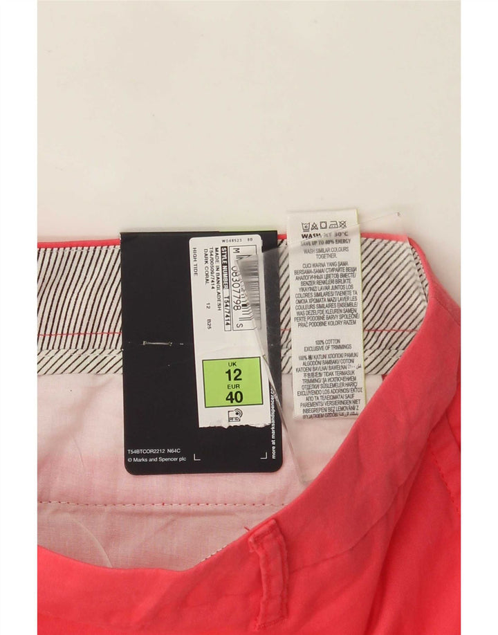 Pantaloni scurti chino pentru femei Marks & Spencer UK 12 Medium W32 Pink Bumbac