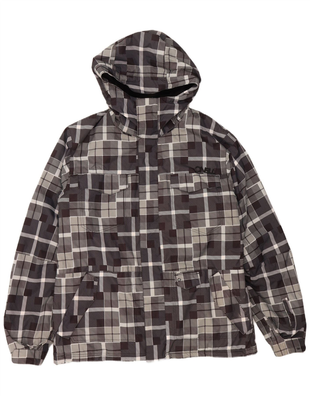 Jachetă de vânt cu glugă O'NEILL pentru bărbați UK 40 mare, gri, geometrică