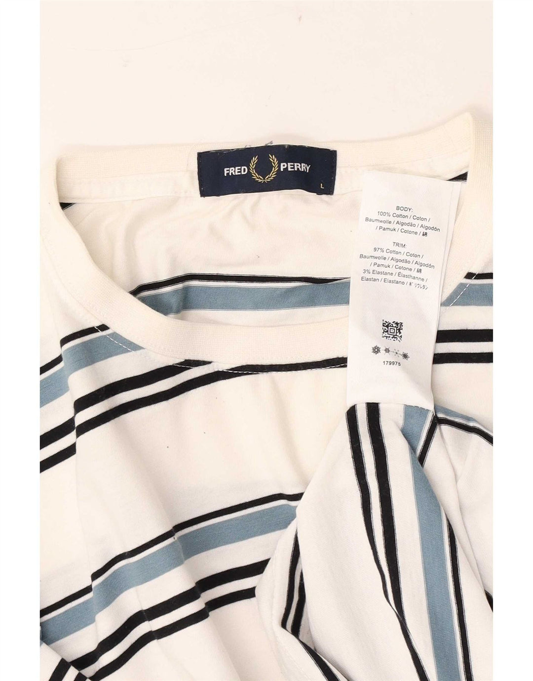Tricou Fred Perry pentru bărbați Top mare din bumbac cu dungi albe