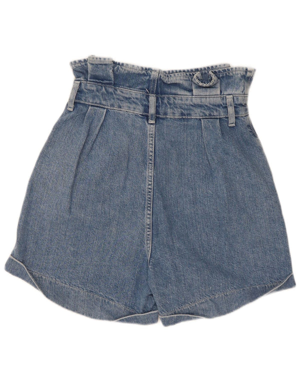 Topshop Pantaloni scurți din denim cu talie înaltă pentru femei UK 8 Small W25 Bumbac albastru