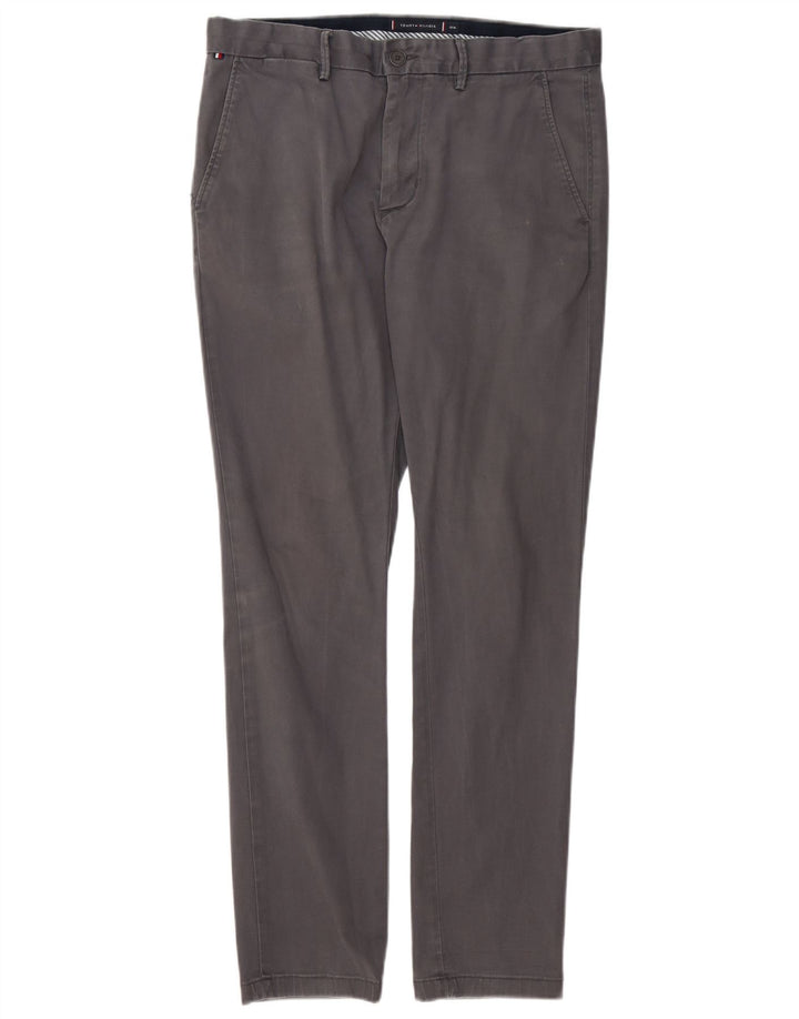 Pantaloni chino slim pentru bărbați Tommy Hilfiger L32 L30 bumbac gri