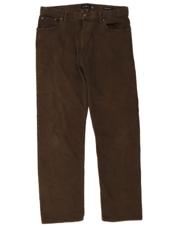 MARKS & SPENCER Pantaloni casual drepti pentru bărbați Blue Harbour W36 L31 maro