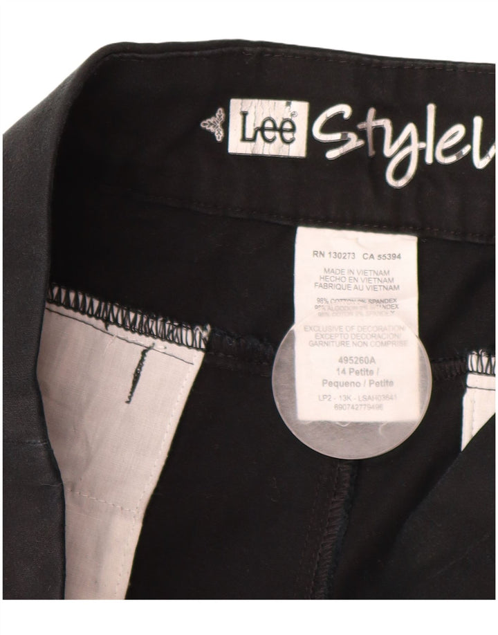 Pantaloni casual drepti LEE pentru femei US 14 XL W34 L29 bumbac negru